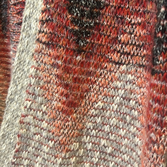 Lucky Brand Aztec Print Southwestern print Long Open Fringe Cardigan Size M - Picture 8 of 13